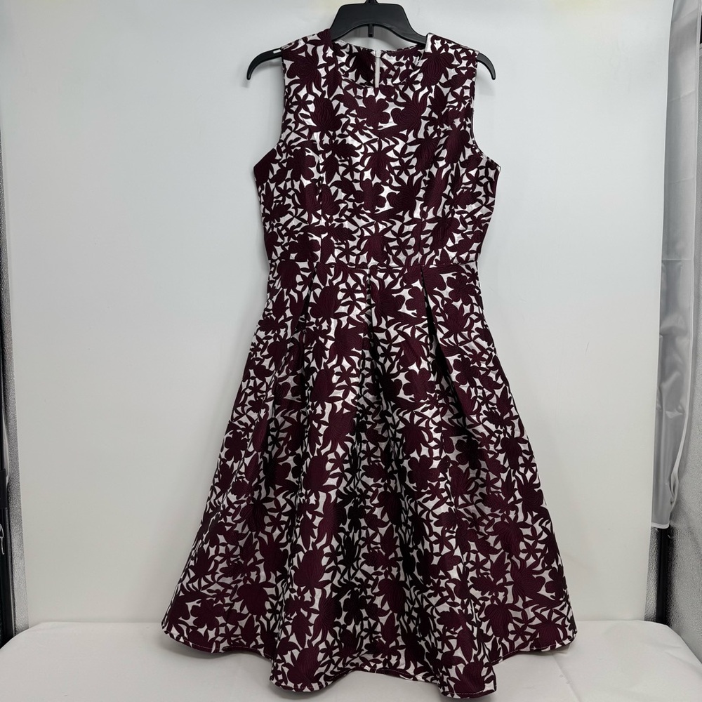 NWT Kaimilan Women Purple Fit & Flare Summer Cocktail Dress Size 6 Floral lined